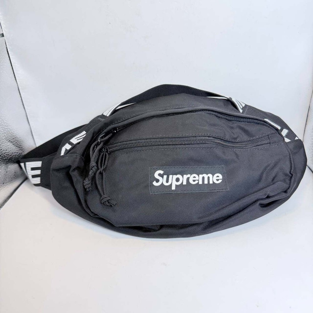 Supreme SS18 Waist Bag Black Cordura Logo Strap Fanny Pack Fanny Pack